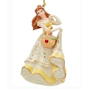 Lenox Disney Showcase Belle Beauty and the Beast Christmas Ornament Ruby Flowers